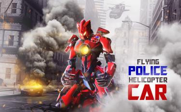 screenshoot for Flying Police Helicopter Car Transform Robot Games