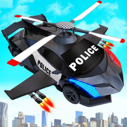 poster for Flying Police Helicopter Car Transform Robot Games
