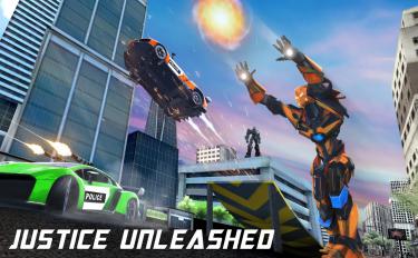 screenshoot for Flying Police Helicopter Car Transform Robot Games